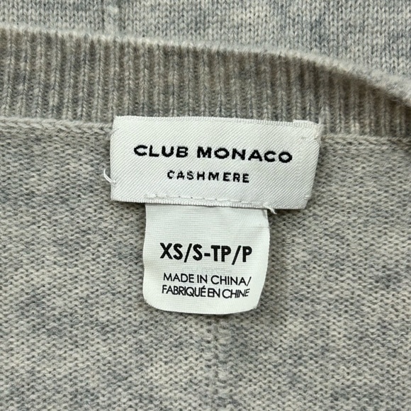 CLUB MONACO  Grey Fringe 100% Cashmere Cardigan  in Women's Size X-Small - Picture 4 of 6